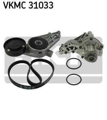 Bomba de agua + kit de correa poli V (Bomba de agua + kit correas de accesorios) SKF ref. VKMC 31033